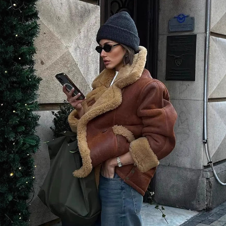 Women's Explosions Thickened Autumn And Winter Lamb Wool Warm Comfortable Casual Jacket