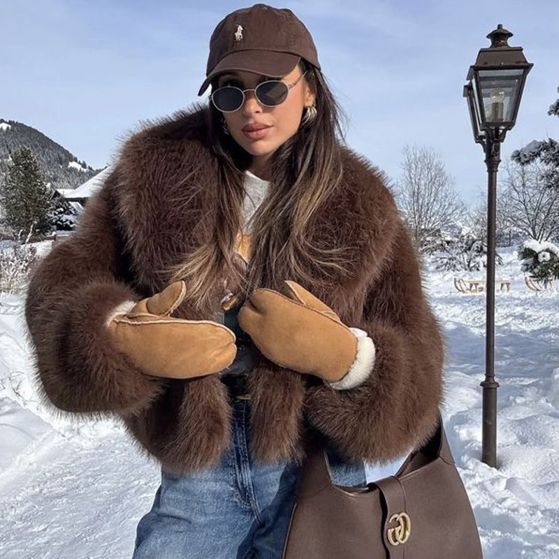 Fur Jacket Women's Short Street Style Fashion Fox Fur Jacket New Autumn And Winter Plush Women's Jacket