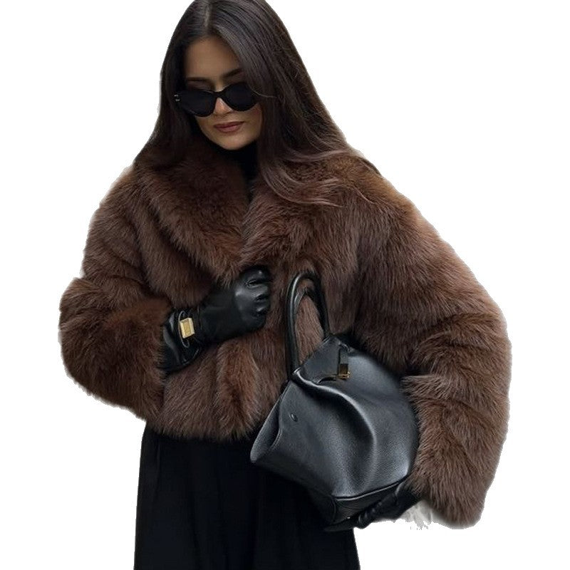 Fur Jacket Women&#039;s Short Street Style Fashion Fox Fur Jacket New Autumn And Winter Plush Women&#039;s Jacket