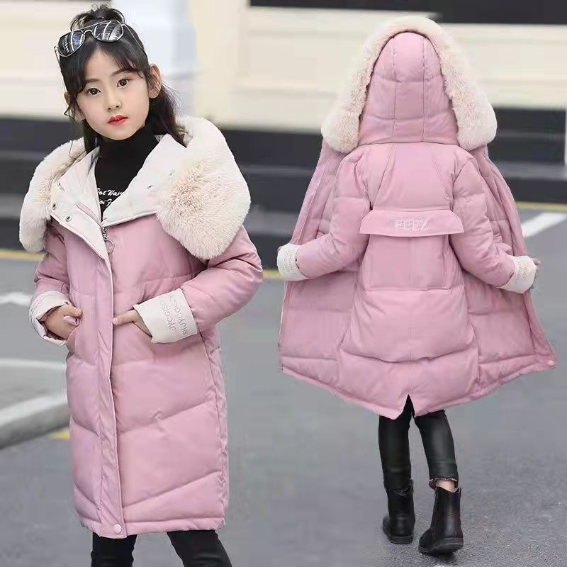 New Generation Of Girls' Cotton-padded Clothes, Mid-length, Thickened, Korean-style Winter Warm-padded Jackets, Large Fur Collar, Large Pockets, Trendy Cotton-padded Jackets