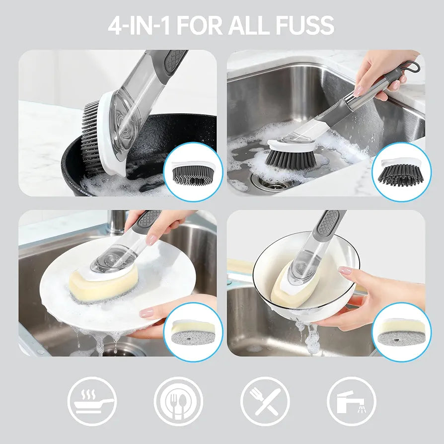 Soap Dispensing Kitchen Brush Set